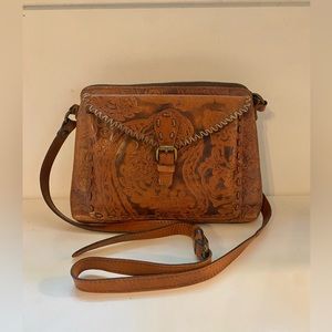 Patricia Nash Brown Leather Crossbody Bag Purse
